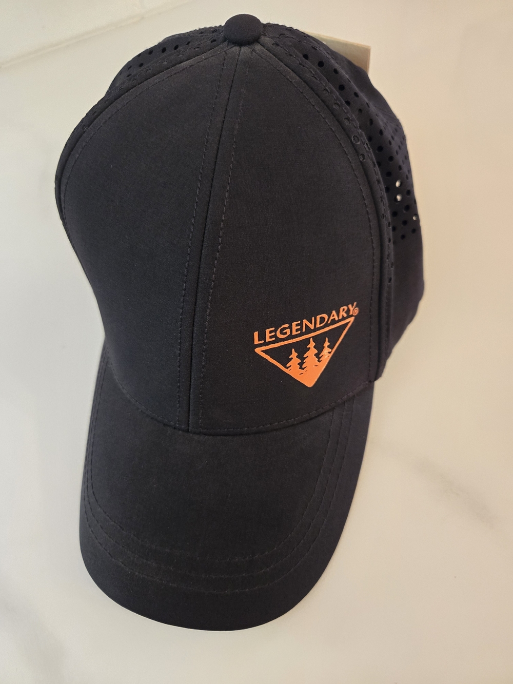 Legendary Whitetails Outdoors Black Baseball Cap with Orange Logo - L/XL